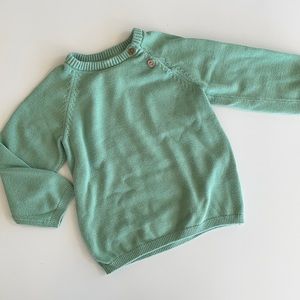 Cozy Button Neck Sage Sweater